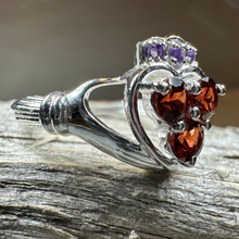 Load image into Gallery viewer, True Love Garnet Claddagh Ring