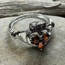 Load image into Gallery viewer, True Love Garnet Claddagh Ring