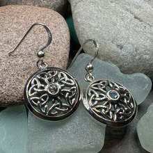 Load image into Gallery viewer, Blue Sky Trinity Knot Earrings
