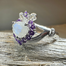 Load image into Gallery viewer, Adore Moonstone Claddagh Ring
