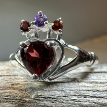 Load image into Gallery viewer, Royal Garnet Claddagh Ring