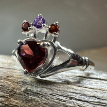 Load image into Gallery viewer, Royal Garnet Claddagh Ring
