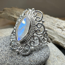 Load image into Gallery viewer, Orenda Celtic Spiral Moonstone Ring