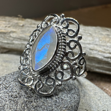 Load image into Gallery viewer, Orenda Celtic Spiral Moonstone Ring