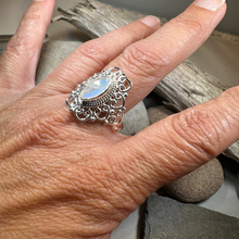 Load image into Gallery viewer, Orenda Celtic Spiral Moonstone Ring