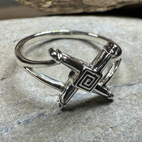 Load image into Gallery viewer, Irish Saint Brigid's Cross Ring in Sterling Silver