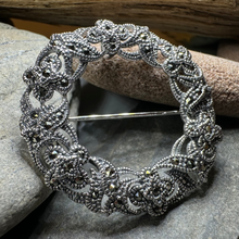 Load image into Gallery viewer, Loch Marcasite Celtic Knot Brooch