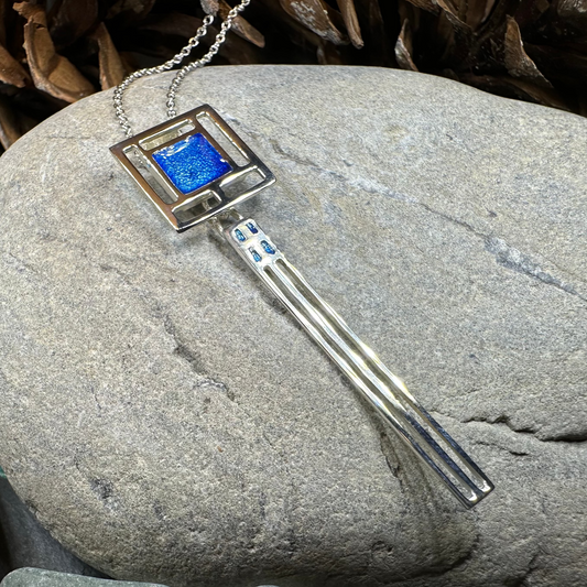 Mackintosh Blue Necklace - Made in Scotland