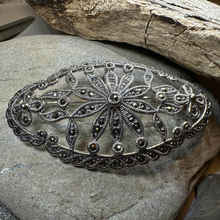 Load image into Gallery viewer, Marcasite Oval Celtic Knot Brooch