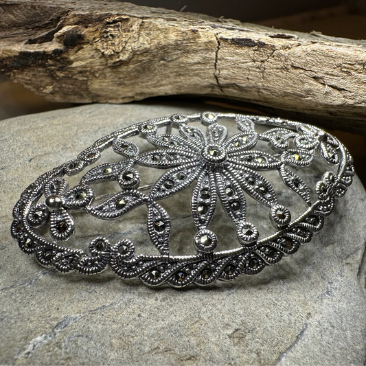 Marcasite Oval Celtic Knot Brooch