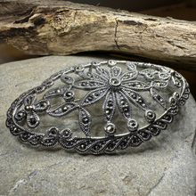 Load image into Gallery viewer, Marcasite Oval Celtic Knot Brooch