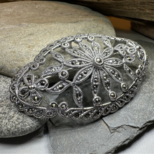 Load image into Gallery viewer, Marcasite Oval Celtic Knot Brooch