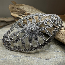 Load image into Gallery viewer, Marcasite Oval Celtic Knot Brooch