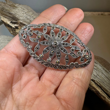 Load image into Gallery viewer, Marcasite Oval Celtic Knot Brooch