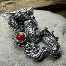 Load image into Gallery viewer, Celtic Rising Dragon Necklace