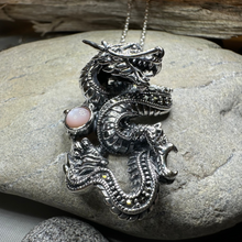 Load image into Gallery viewer, Celtic Rising Dragon Necklace