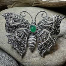 Load image into Gallery viewer, Marcasite Butterfly Brooch