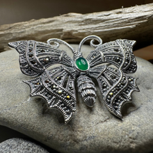 Load image into Gallery viewer, Marcasite Butterfly Brooch