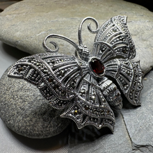 Load image into Gallery viewer, Marcasite Butterfly Brooch