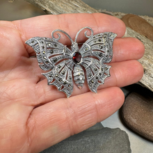 Load image into Gallery viewer, Marcasite Butterfly Brooch