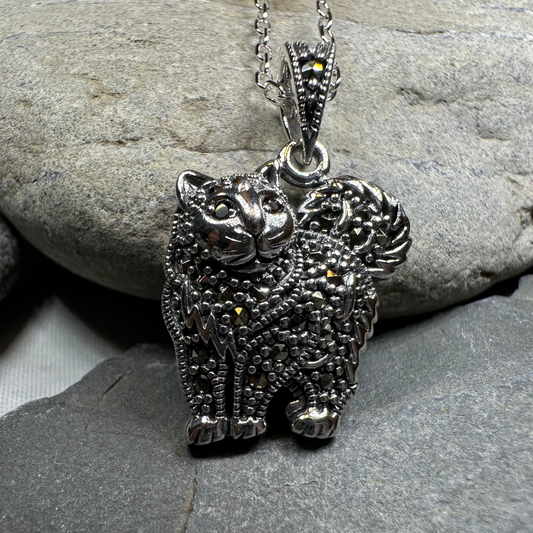 Simba Marcasite Cat Necklace