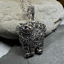 Load image into Gallery viewer, Simba Marcasite Cat Necklace