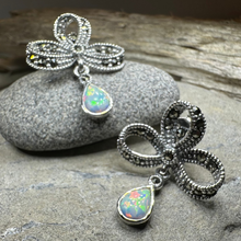 Load image into Gallery viewer, Gemstone Marcasite Bow Stud Earrings