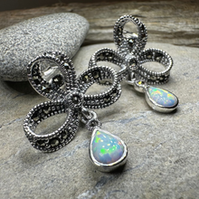 Load image into Gallery viewer, Gemstone Marcasite Bow Stud Earrings