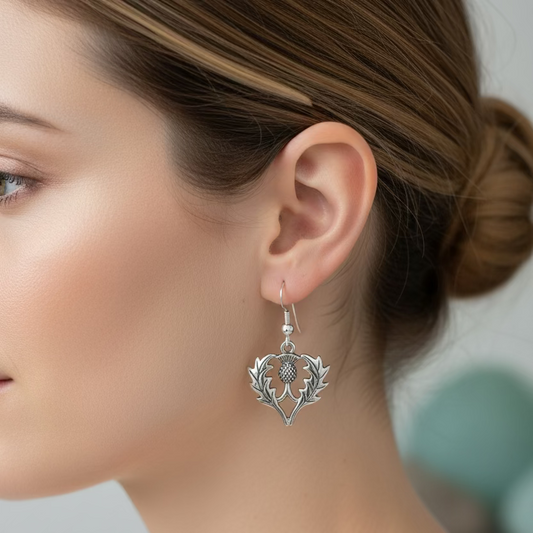 Bonnibel Scottish Thistle Earrings in Sterling Silver