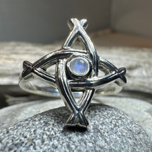 Load image into Gallery viewer, Moonstone Saint Brigid's Cross Ring