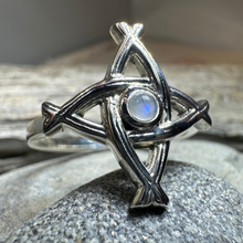 Load image into Gallery viewer, Moonstone Saint Brigid's Cross Ring