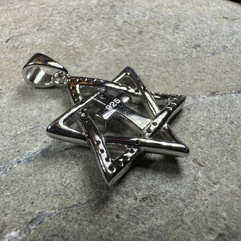 Load image into Gallery viewer, Star of David Cross Opal Necklace
