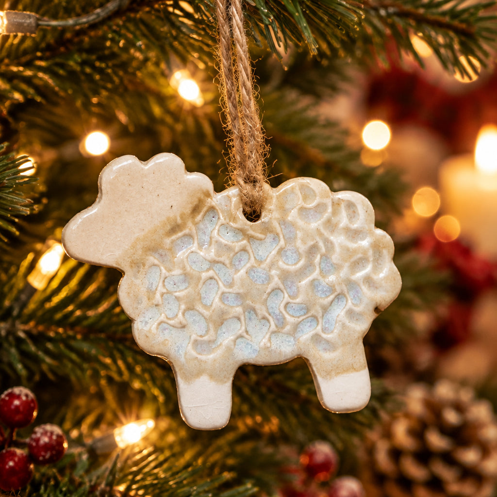 Handmade Ceramic Sheep Ornament
