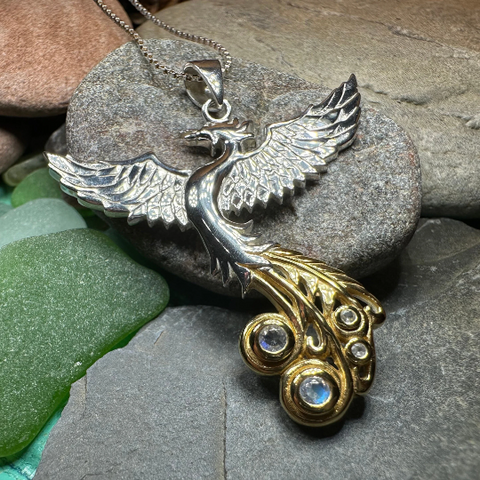 Load image into Gallery viewer, Phoenix Gemstone Necklace in Sterling Silver