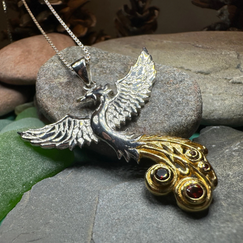 Load image into Gallery viewer, Phoenix Gemstone Necklace in Sterling Silver