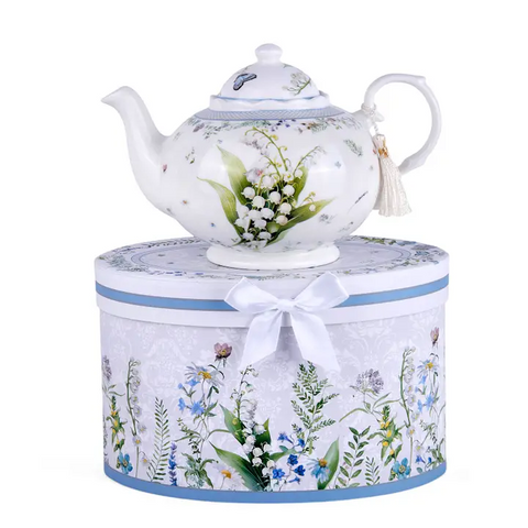 Load image into Gallery viewer, Lily of the Valley Fine China Teapot