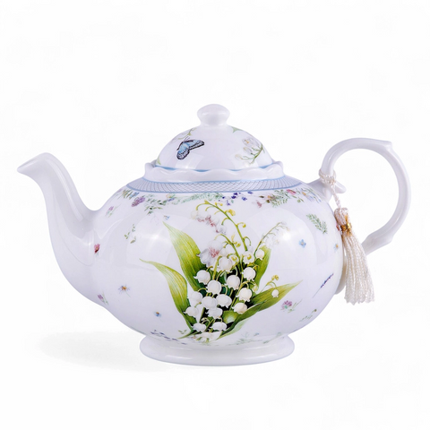 Load image into Gallery viewer, Lily of the Valley Fine China Teapot