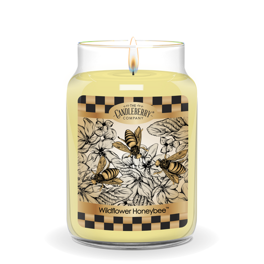 Hand-poured Wildflower Honeybee Large Jar Candle - Made in the U.S.A.