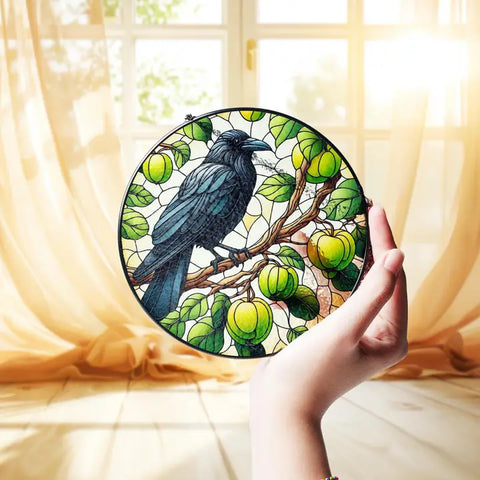 Load image into Gallery viewer, Green Raven Suncatcher