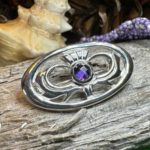 Load image into Gallery viewer, Thistle Amethyst Brooch
