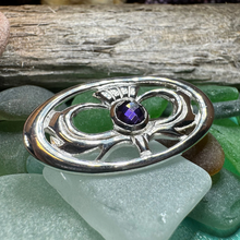 Load image into Gallery viewer, Thistle Amethyst Brooch