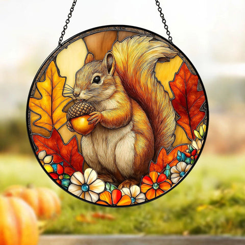 Load image into Gallery viewer, Autumn Squirrel Suncatcher