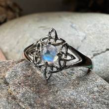 Load image into Gallery viewer, Celtic Starshine Moonstone Ring