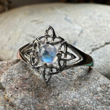 Load image into Gallery viewer, Celtic Starshine Moonstone Ring