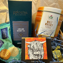 Load image into Gallery viewer, Artisan Scottish Whisky Tea &amp; Highland Cow Gift Box
