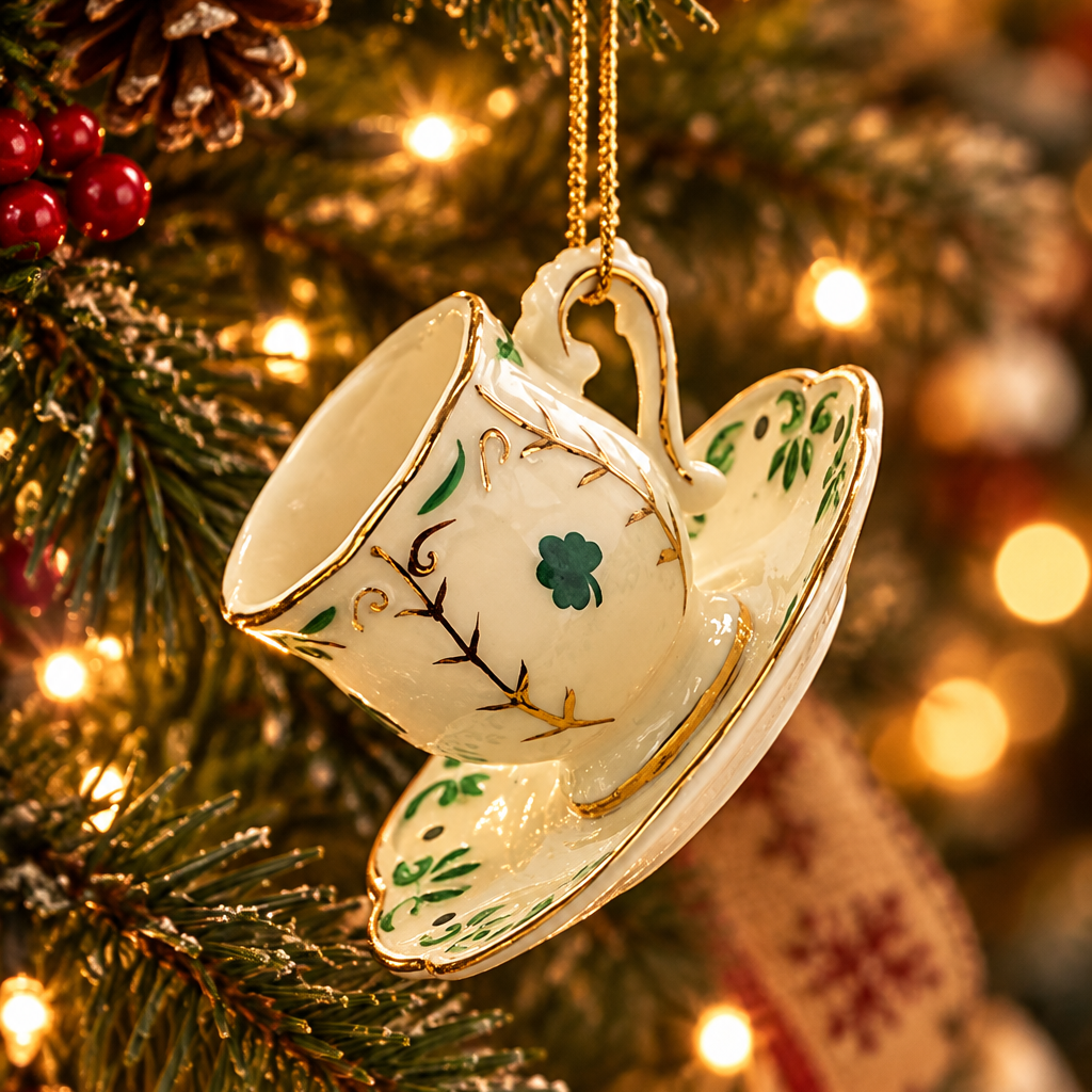 Porcelain Irish Tea Ornament - by Kurt Adler