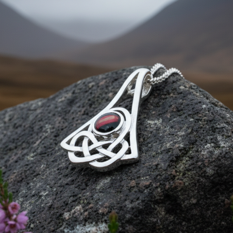 Load image into Gallery viewer, Elegant Heathergems Celtic Knot Necklace - Handmade in Scotland