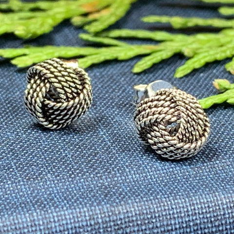 Load image into Gallery viewer, Celtic Knot Stud Earrings, Irish Jewelry, Celtic Jewelry, Anniversary Gift, Bridal Jewelry, Love Knot Jewelry, Yoga Jewelry, Wiccan Jewelry