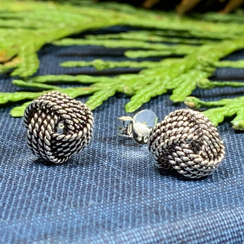 Load image into Gallery viewer, Celtic Knot Stud Earrings, Irish Jewelry, Celtic Jewelry, Anniversary Gift, Bridal Jewelry, Love Knot Jewelry, Yoga Jewelry, Wiccan Jewelry