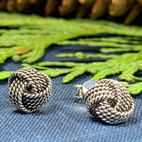 Load image into Gallery viewer, Celtic Knot Stud Earrings, Irish Jewelry, Celtic Jewelry, Anniversary Gift, Bridal Jewelry, Love Knot Jewelry, Yoga Jewelry, Wiccan Jewelry